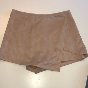 Charlotte Russe Suede Tan Skort